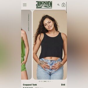 Jungmaven Cropped tank in black size small